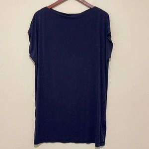 Vince Navy Micro Modal Stretch Boat Neck Tunic